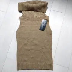 【未使用】セシルマクビー　ノースリーブニット　タートルネック　M　キャメル色