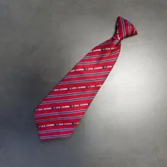 HiLand キッズネクタイ赤紺 ストライプ フック式