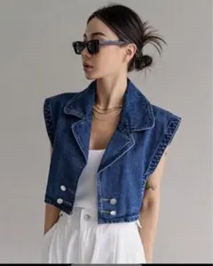 新品　shein dazy デニムベスト　L