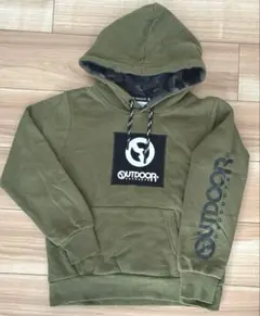 美品☆アウトドア☆140☆裏起毛 パーカー☆カーキ