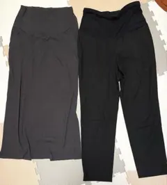 マタニティ UNIQLO スリムパンツ　andmeリブスカート 2点セット