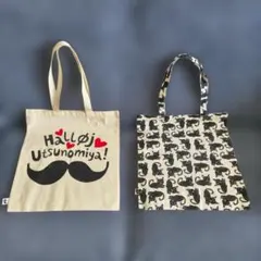 フライングタイガー　トートバッグ　宇都宮限定と黒猫のデザイン　2点セットのサムネイル