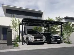 【新品】三共アルミ　カーポート2台用スカイリード5052高2500