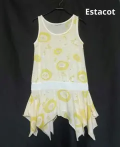 Estacot エスタコット チュニック ローウエスト ノースリーブ ランダム