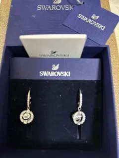 Swarovski シルバー フープピアス