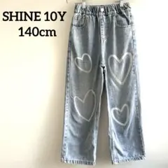shine ハート柄プリント デニムパンツ 100cm 柄物パンツ　ジーンズ