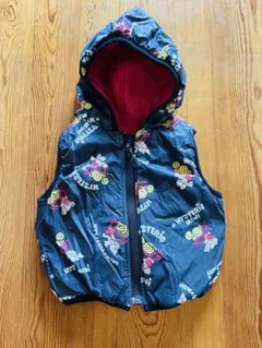 HYSTERIC　MINI フード付きカラフルベビーベスト リバーシブル　80