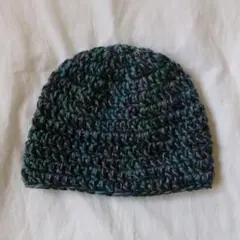 ニット帽/ビーニー/クラッシャーハット/Y2K/ブルー/グレー/マルチカラー