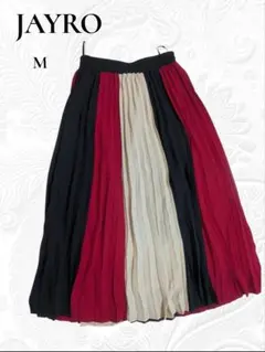 JAYRO 配色プリーツスカート ウエストゴム 上品配色　M