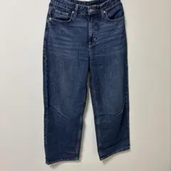 【限定値下げ】H&m &denim デニム　ハイウェスト 青紺　ワイドパンツ　l