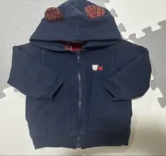 ファミリア familiar パーカー フード 裏ボア 80 りんご チェック