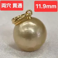 本真珠 ゴールデンパールペンダントトップ 茶金 パール 11.4mm 光沢 