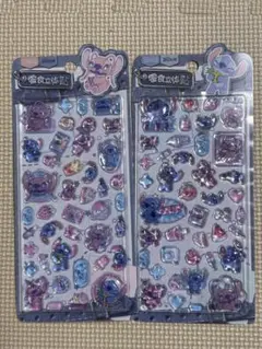 スティッチ ぷくぷく立体シール 2枚セット デコシール 海外購入品