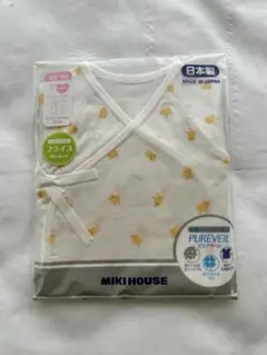 MIKI HOUSE ピュアベールひよこ柄フライス 短肌着　50-60