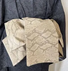 レザー半幅帯 牛革型押し調コンビ 茶系 - メルカリ