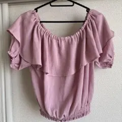 オフショルダー フリルブラウス 半袖