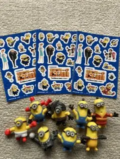 ミニオン フィギュア8体とシール3枚セット