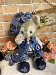 ジェラトーニＳ　青チェック10点コスチューム　リバーシブル帽子　ショルダーバッグ