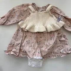 ひよこさん専用　プティマイン　花柄ロンパース 80cm