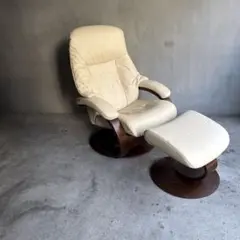 ヴィンテージ ドイツ ヒモラ リクライニングチェア 本革 ダークグレー
