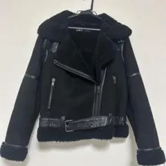 ZARA ムートンライダースジャケット