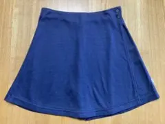 ネイビー ボタン付きスカート ショートパンツ風