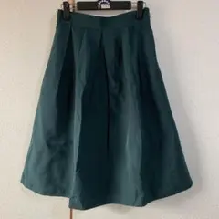 オペークドットクリップ　ダークグリーン フレアスカート 40/L
