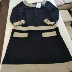 あかずきん様専用ketty ひざ丈ワンピース サイズ2 ブラック/ベージュ