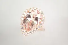 素敵なフェミニンピンク✨モルガナイト✨ダイヤモンド✨リング✨約10号 