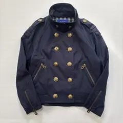 バーバリー ブルーレーベル ノバチェック ピーコート ナポレオン 金ボタン