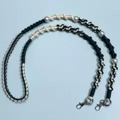 パラコード スマホショルダーストラップ【グリーン×アイボリー 】（120cm）