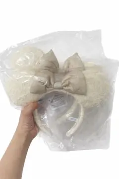 【2個セット】ディズニー ミニー カチューシャ クリーム色 ・白色