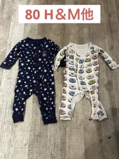 H&M他　ロンパースセット 星柄 ドーナツ柄　80