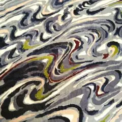 絹製 手描き風波模様 ヴィンテージ袷羽織 裄62.5cm