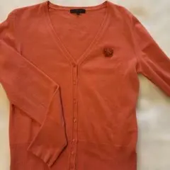 値下げしました　カシミア入ピンクサーモンカーディガン