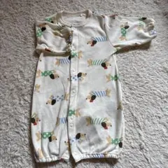 犬柄 長袖ツーウェイ・ドレスオール　新生児　ロンパース