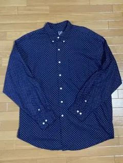 '90s OLD GAP ネイビー ドット柄 L/Sシャツ