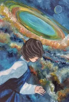 手描きイラスト　アナログイラスト　水彩画　原画　空