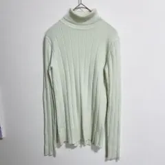 ロートレアモン リブタートルネック　トップス　プルオーバー ミントグリーン