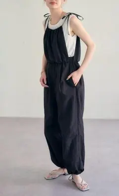 チャオパニックティピー★【2WAY】光沢ナイロンサロペット