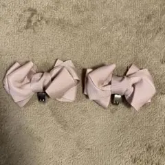 ストライプリボン　シューズアクセサリー ピンク