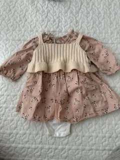 花柄ピンクワンピース 80cm