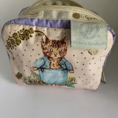 レスポートサックの猫とウサギのイラストポーチミニポーチピーターラビット