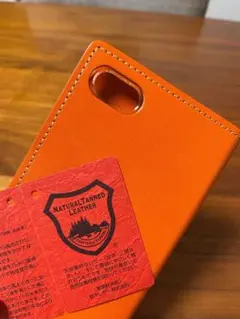 iPhone 7/8se 栃木レザー手帳型ケース オレンジ