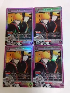 유니얼리 BLEACH 「쿠로사키 이치고」SR 슈퍼 레어 4장 세트 DC