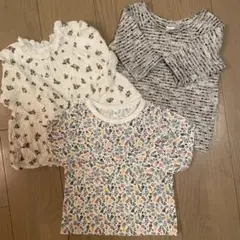 ベビー服 女の子 長袖トップス 3枚セット まとめ売り 保育園　80-90