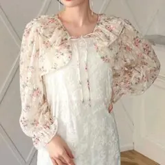 SHEIN シーイン FRIFUL フリフル シアー ボレロ カーディガン 花柄