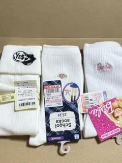 ワンポイント　白ソックス　靴下　３点セット