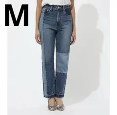 美品 アズールバイマウジー ストレートデニム パッチワークデザイン Mのサムネイル