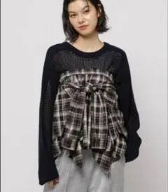 美品☆niko and... 2wayチェックビスチェスカートのサムネイル
